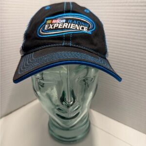 NASCAR Racing Experience Adjustable Trucker Hat Black/Blue Mesh Snapback Cap OS